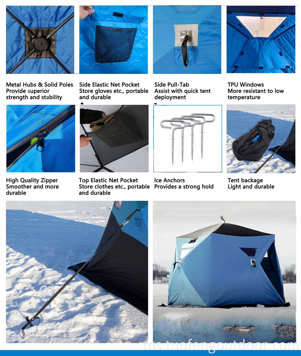 Ice fishing tent details 8